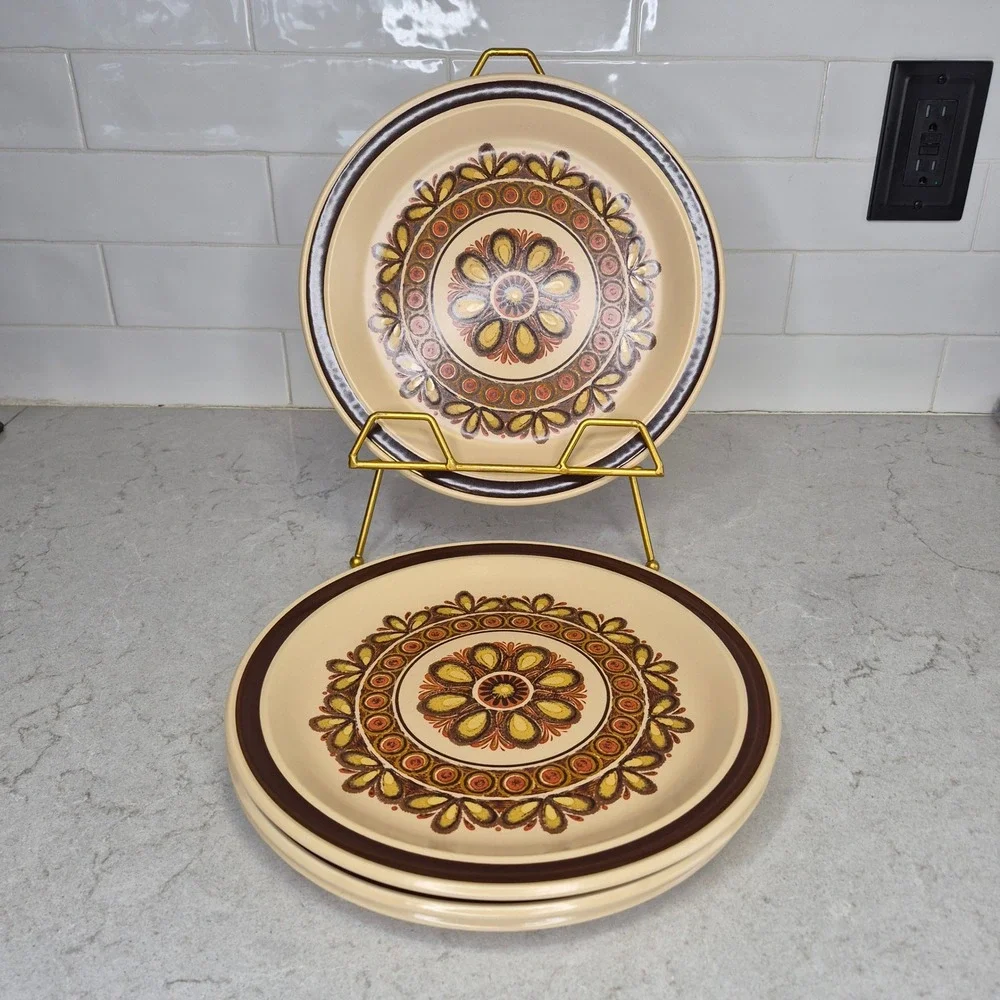 Nikko Stone Dinner Plates Desert Sand Set Of 4 Beige Brown Vintage